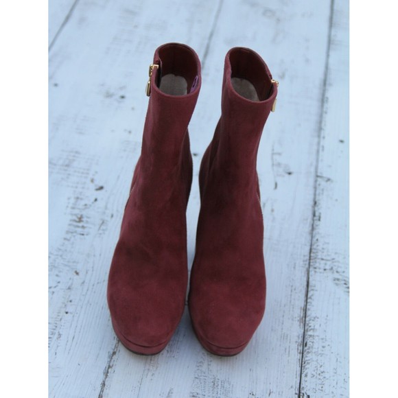 Michael Kors Frenchie Platform Bootie Brandy Red Size 5.5 / WORN ONCE - Picture 3 of 5